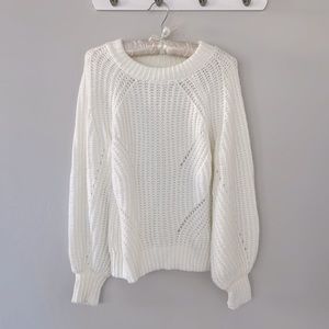Express Puff Sleeve Sweater White Size XS